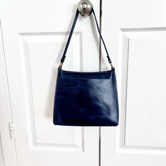 Portland Leather Modified Triangle Bag Cowboy Blue and Bifold Wallet - Picture 2 of 15